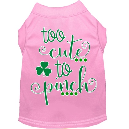 Too Cute to Pinch Screen Print Dog Shirt Light Pink Lg