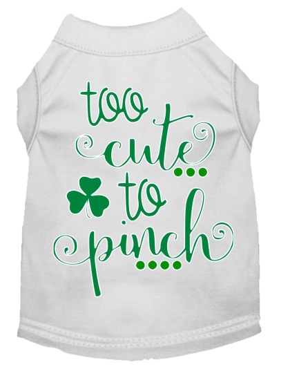 Too Cute to Pinch Screen Print Dog Shirt White Lg