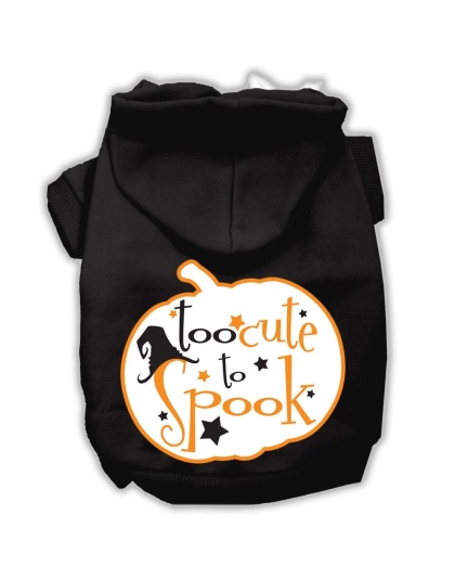 Too Cute to Spook Screenprint Hoodie Black XS