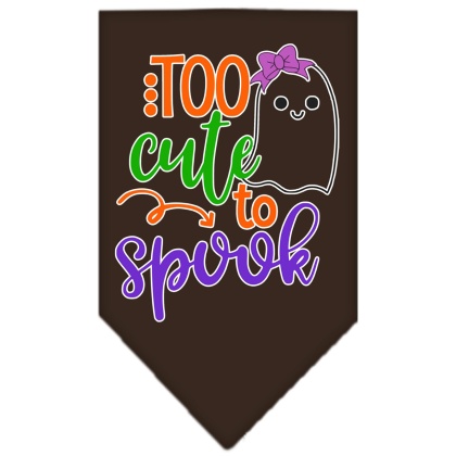 Too Cute to Spook-Girly Ghost Screen Print Bandana Cocoa Large