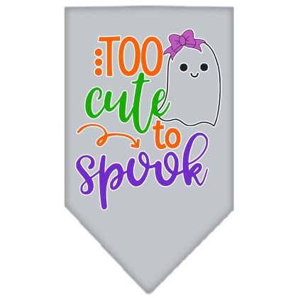 Too Cute to Spook-Girly Ghost Screen Print Bandana Grey Large