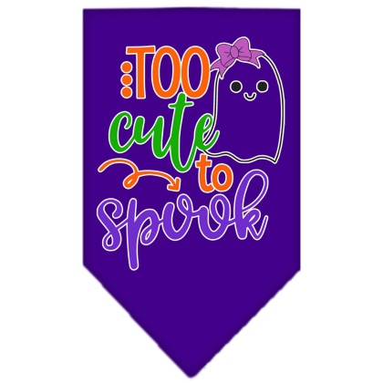 Too Cute to Spook-Girly Ghost Screen Print Bandana Purple Large