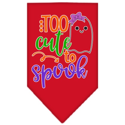 Too Cute to Spook-Girly Ghost Screen Print Bandana Red Large