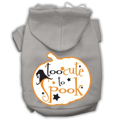 Too Cute to Spook Screenprint Hoodie Grey XS