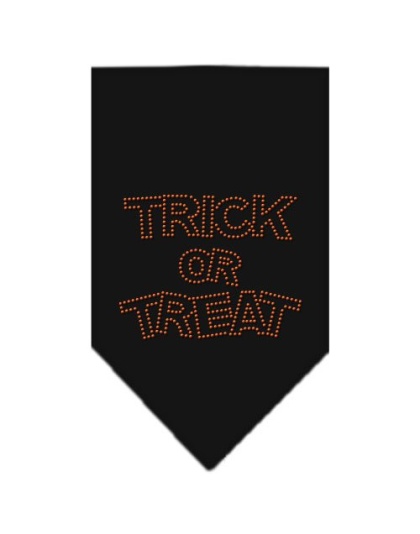 Trick or Treat Rhinestone Bandana Black Large