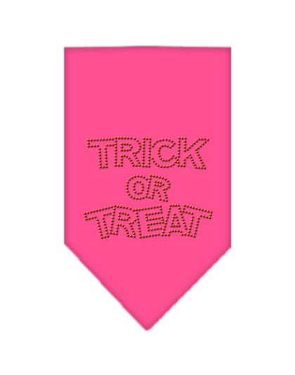 Trick or Treat Rhinestone Bandana Bright Pink Large