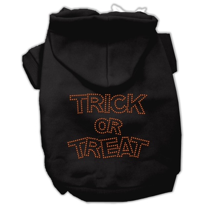 Trick or Treat Rhinestone Hoodies Black L