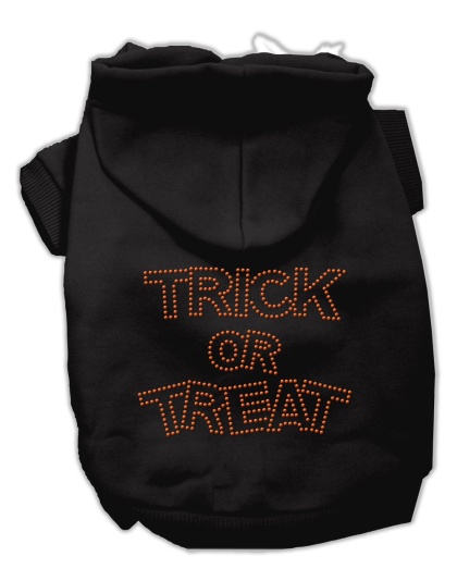 Trick or Treat Rhinestone Hoodies Black L