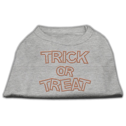 Trick or Treat Rhinestone Shirts Grey L