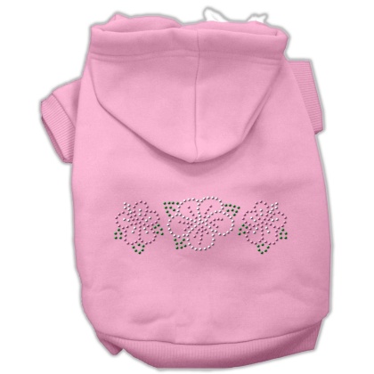 Tropical Flowers Rhinestone Hoodies Pink L