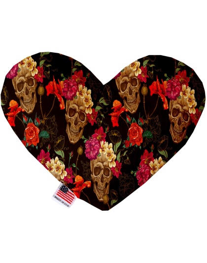 Tropical Skulls 6 Inch Canvas Heart Dog Toy