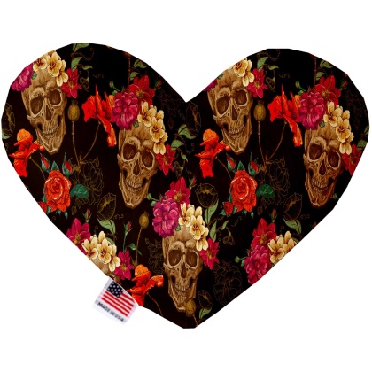 Tropical Skulls 6 Inch Heart Dog Toy