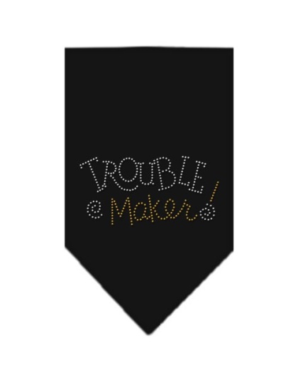 Trouble Maker Rhinestone Bandana Black Large