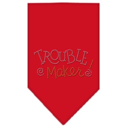 Trouble Maker Rhinestone Bandana Red Large