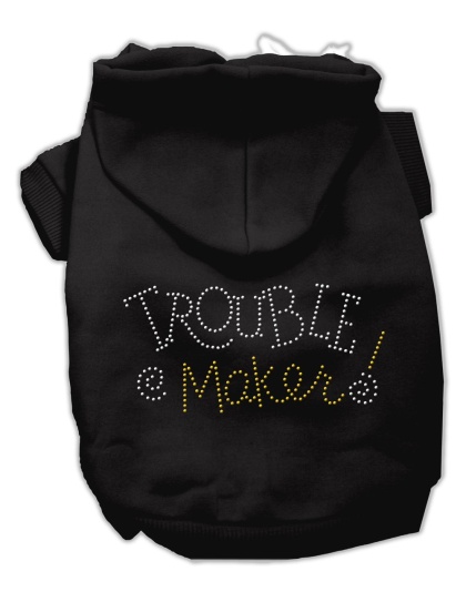 Trouble Maker Rhinestone Hoodies Black L