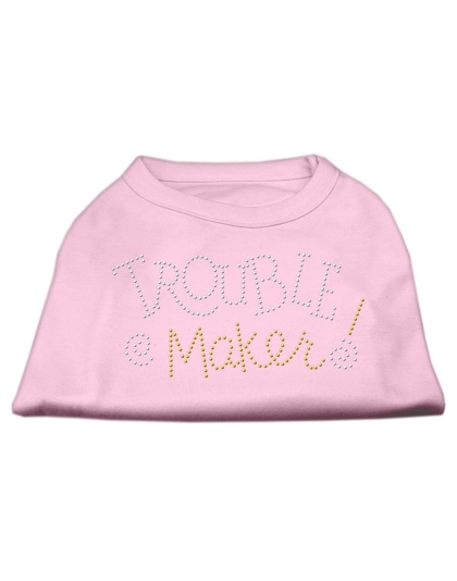 Trouble Maker Rhinestone Shirts Light Pink L