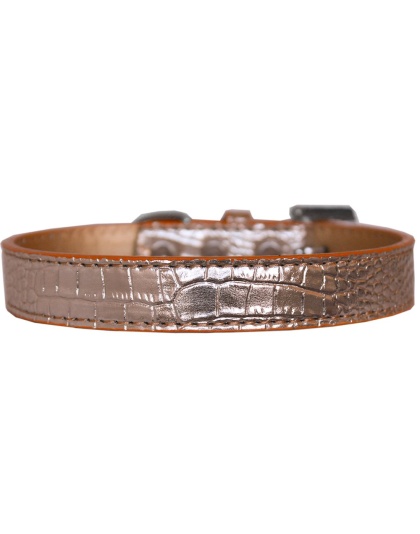 Tulsa Plain Croc Dog Collar Copper Size 12