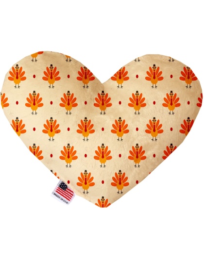 Turkey Trot 6 Inch Canvas Heart Dog Toy