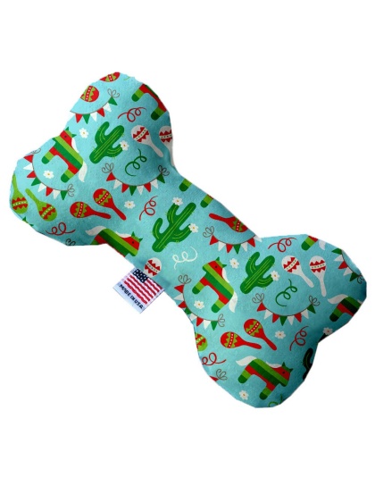 Turquoise Fiesta 10 inch Canvas Bone Dog Toy