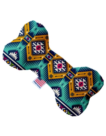 Turquoise Southwest 10 inch Canvas Bone Dog Toy