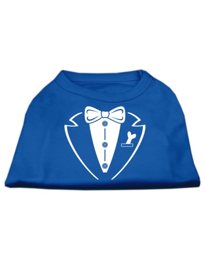 Tuxedo Screen Print Shirt Blue Lg