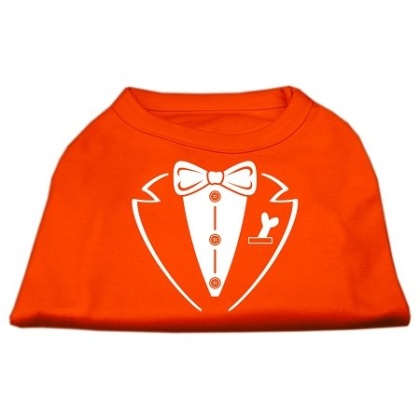 Tuxedo Screen Print Shirt Orange Lg