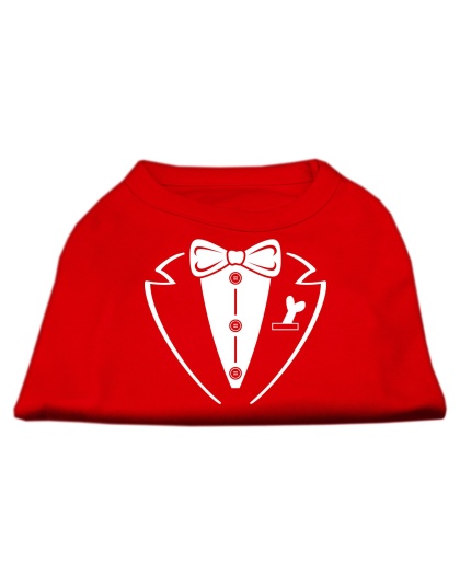 Tuxedo Screen Print Shirt Red Lg