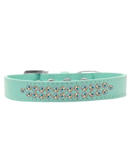 Two Row AB Crystal Size 12 Aqua Dog Collar