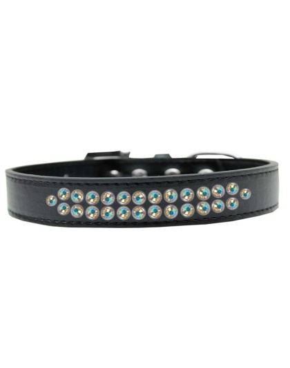 Two Row AB Crystal Size 12 Black Dog Collar