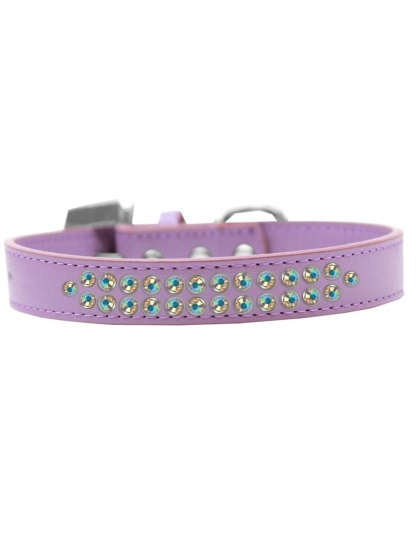 Two Row AB Crystal Size 12 Lavender Dog Collar
