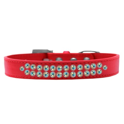 Two Row AB Crystal Size 12 Red Dog Collar