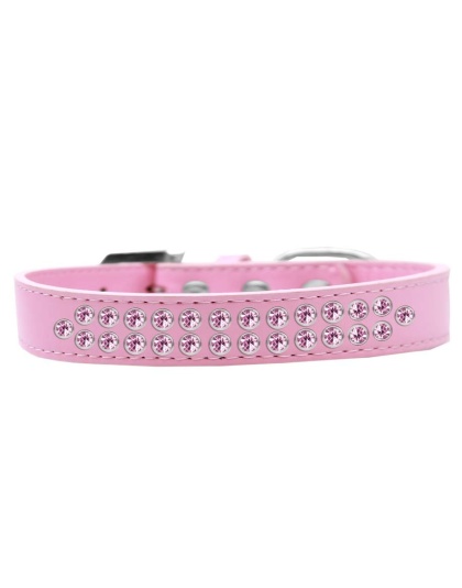 Two Row Light Pink Crystal Size 12 Light Pink Dog Collar