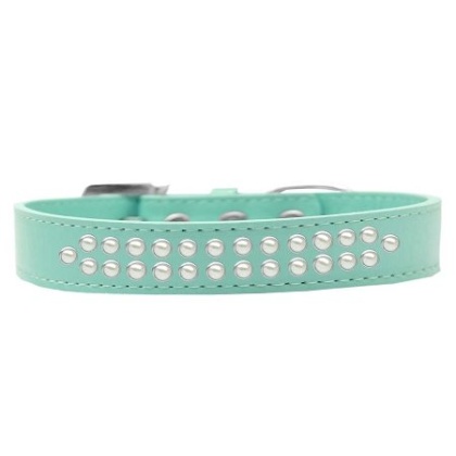 Two Row Pearl Size 12 Aqua Dog Collar