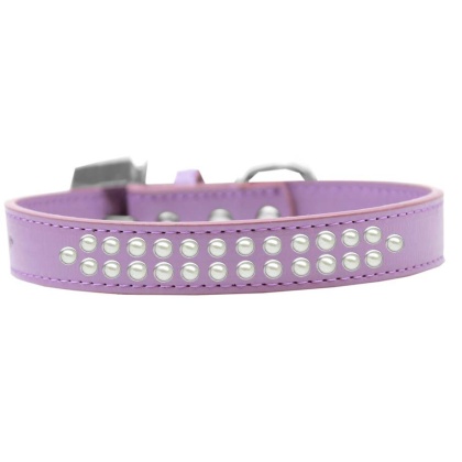 Two Row Pearl Size 12 Lavender Dog Collar