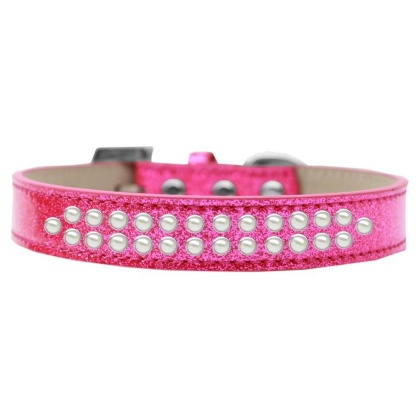 Two Row Pearl Size 12 Pink Ice Cream Dog Collar
