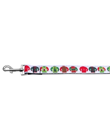 Ugly Sweater Nylon Ribbon Collars 1 wide 4ft Leash