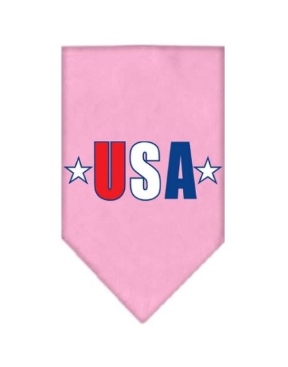 USA Star Screen Print Bandana Light Pink Large