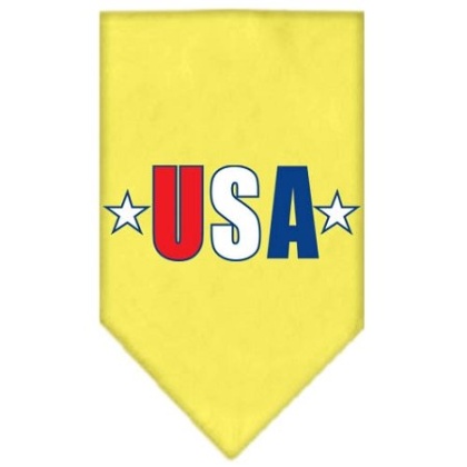 USA Star Screen Print Bandana Yellow Large