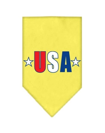 USA Star Screen Print Bandana Yellow Large