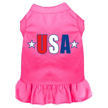 USA Star Screen Print Dress Bright Pink 4X (22)