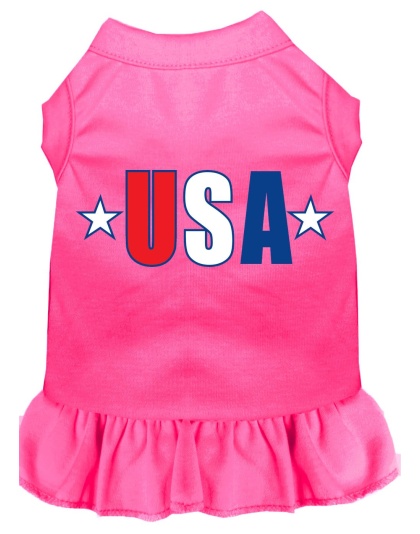 USA Star Screen Print Dress Bright Pink 4X (22)