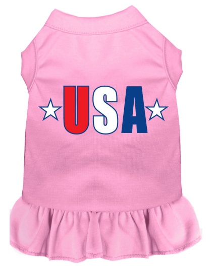 USA Star Screen Print Dress Light Pink 4X (22)