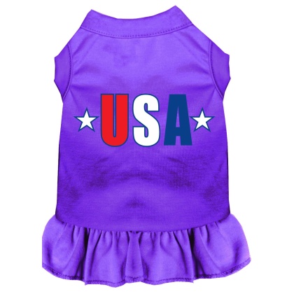 USA Star Screen Print Dress Purple 4X (22)