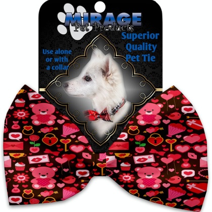 Valentines Day Bears Pet Bow Tie