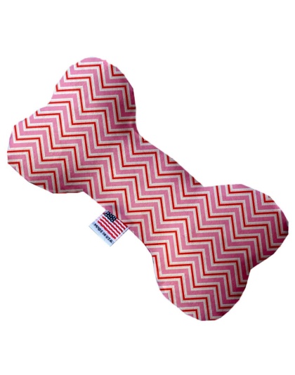 Valentines Day Chevron 10 inch Canvas Bone Dog Toy