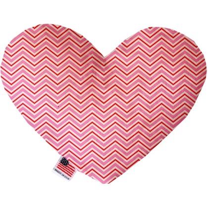 Valentines Day Chevron 6 inch Canvas Heart Dog Toy