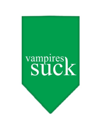 Vampires Suck Screen Print Bandana Emerald Green Large