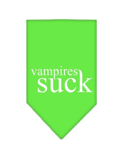 Vampires Suck Screen Print Bandana Lime Green Large