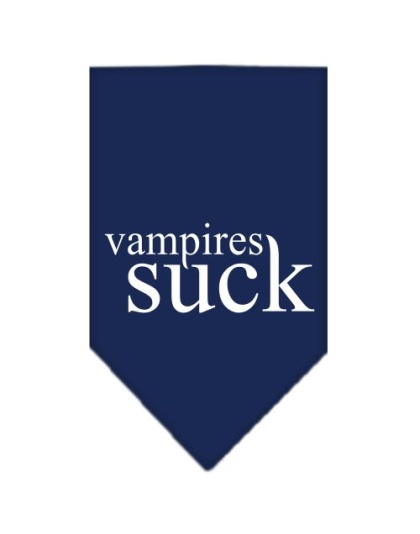 Vampires Suck Screen Print Bandana Navy Blue large