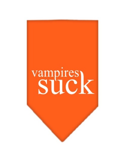 Vampires Suck Screen Print Bandana Orange Large